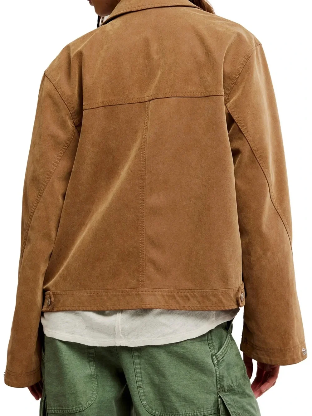 We The Free Blair Faux Suede Jacket in Caramel Cafe #2576
